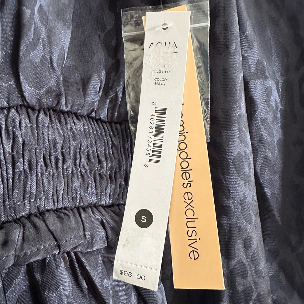 Aqua Midnight Blue Textured Dress